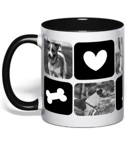 Чашка з кольоровою ручкою Фото тварин з символами