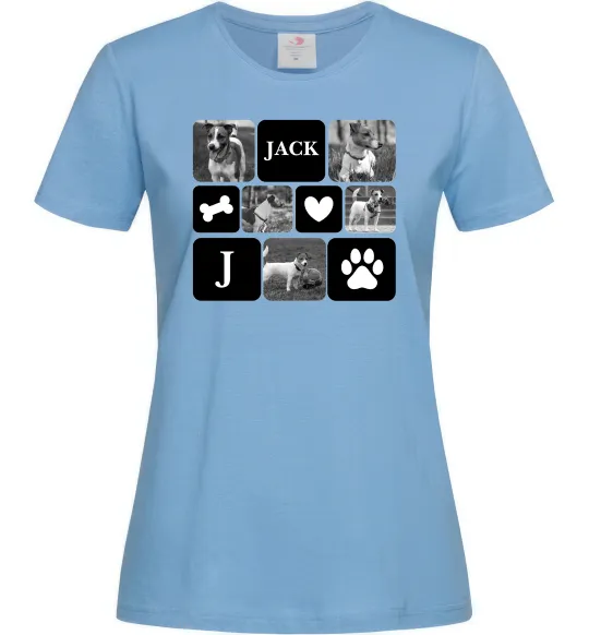 Жіноча футболка Фото тварин з символами Блакитний фото