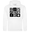 Чоловіча толстовка (худі) Фото тварин з символами Білий фото