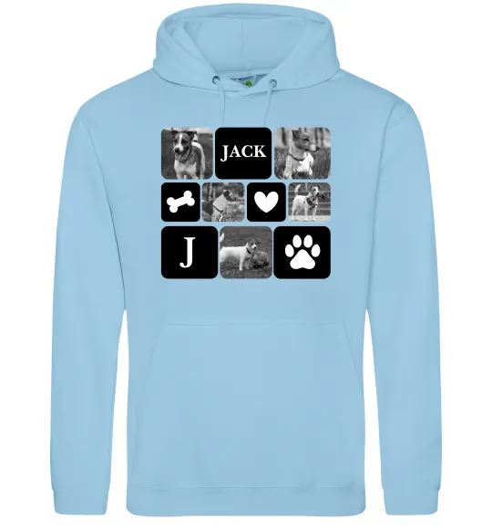 Чоловіча толстовка (худі) Фото тварин з символами Блакитний фото