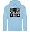 Женская толстовка (худи) Фото тварин з символами Голубой фото