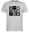 Чоловіча футболка Фото тварин з символами Сірий фото