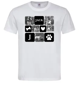 Чоловіча футболка Фото тварин з символами Білий фото