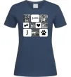 Жіноча футболка Фото тварин з символами Темно-синій фото