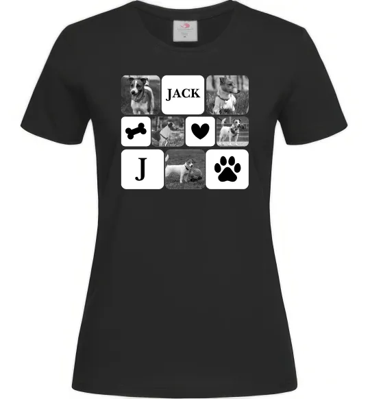 Жіноча футболка Фото тварин з символами Чорний фото