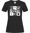 Жіноча футболка Фото тварин з символами Чорний фото
