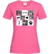 Жіноча футболка Фото тварин з символами Яскраво-рожевий фото