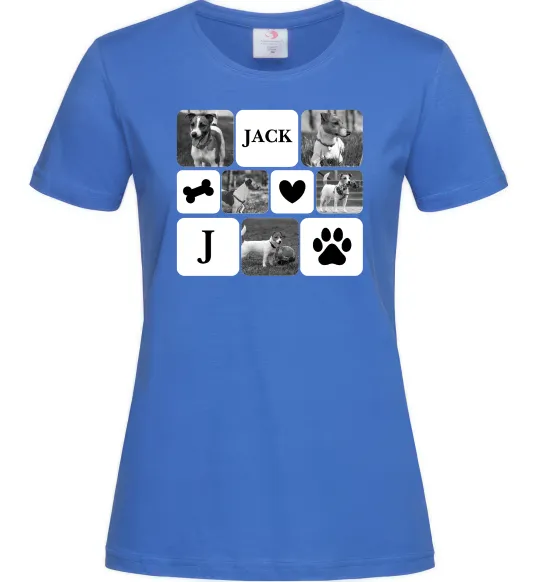 Жіноча футболка Фото тварин з символами Яскраво-синій фото