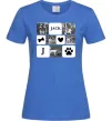 Жіноча футболка Фото тварин з символами Яскраво-синій фото