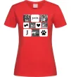 Жіноча футболка Фото тварин з символами Червоний фото