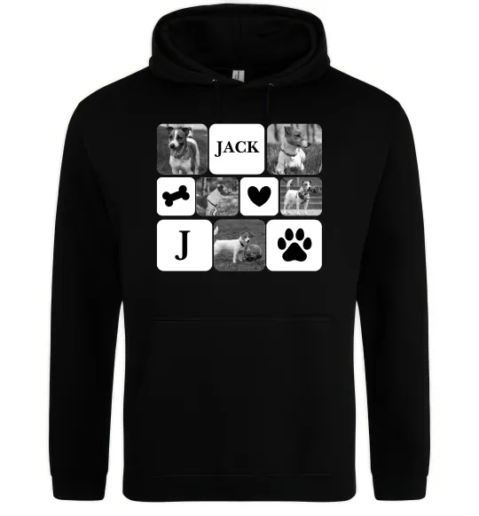 Чоловіча толстовка (худі) Фото тварин з символами Чорний фото