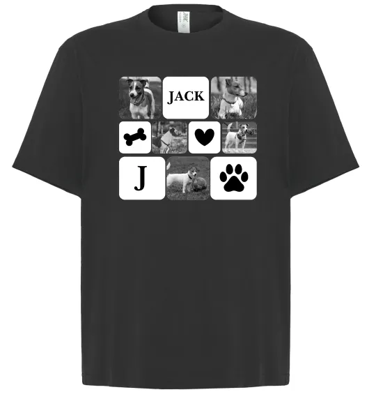 Футболка Оверсайз Фото тварин з символами Чорний фото