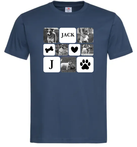 Чоловіча футболка Фото тварин з символами Темно-синій фото