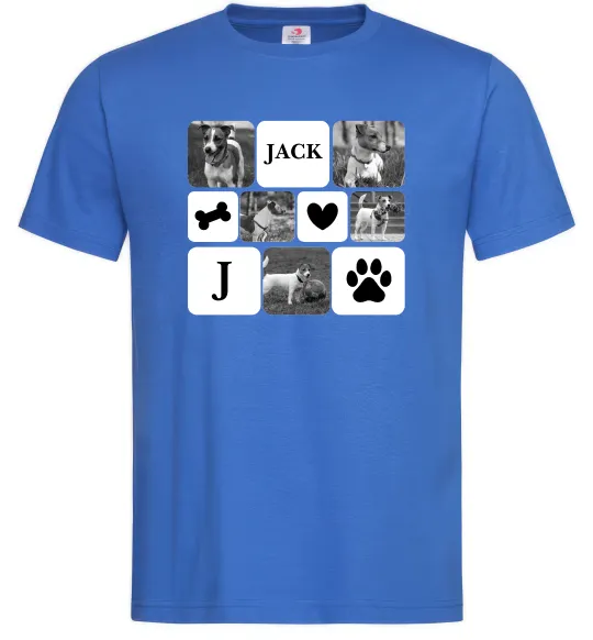 Чоловіча футболка Фото тварин з символами Яскраво-синій фото