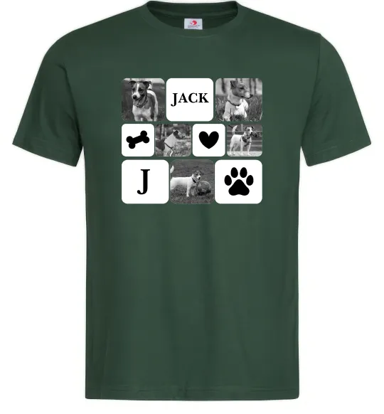 Чоловіча футболка Фото тварин з символами Темно-зелений фото