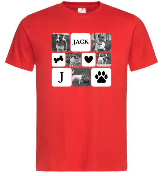 Чоловіча футболка Фото тварин з символами Червоний фото