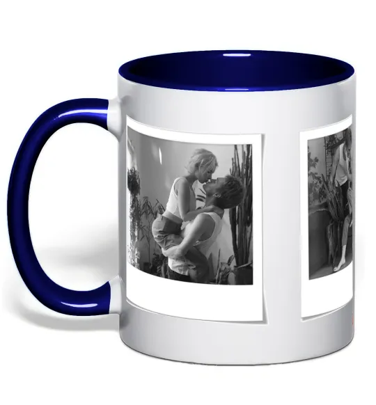 Чашка с цветной ручкой Фото в рамці полароїд Глубокий темно-синий фото