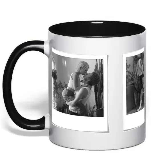 Чашка с цветной ручкой Фото в рамці полароїд Черный фото