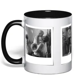 Чашка с цветной ручкой Фото в рамці полароїд Черный фото