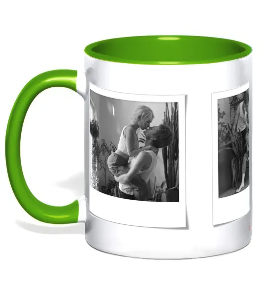 Чашка с цветной ручкой Фото в рамці полароїд Лаймовый фото