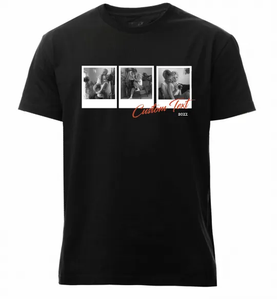 Чоловіча преміум футболка Фото в рамці полароїд Чорний фото