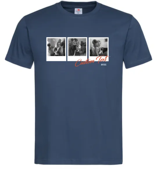 Чоловіча футболка Фото в рамці полароїд Темно-синій фото