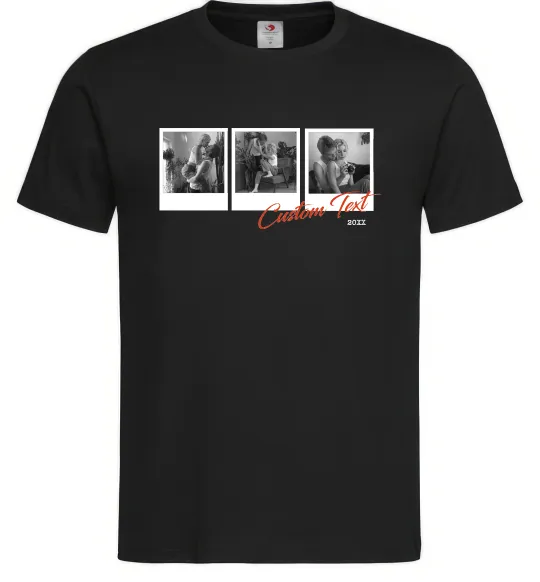 Чоловіча футболка Фото в рамці полароїд Чорний фото