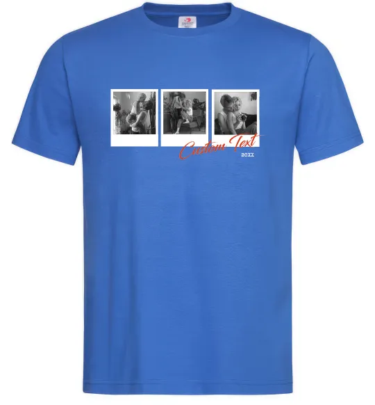 Чоловіча футболка Фото в рамці полароїд Яскраво-синій фото