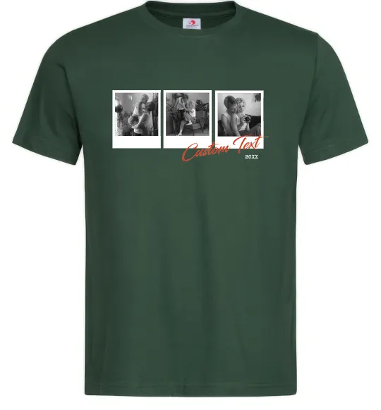 Чоловіча футболка Фото в рамці полароїд Темно-зелений фото