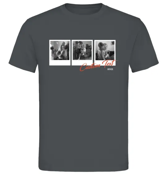 Чоловіча футболка Фото в рамці полароїд Графіт фото