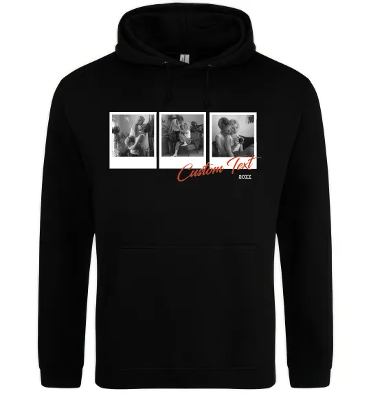 Жіноча толстовка (худі) Фото в рамці полароїд Чорний фото