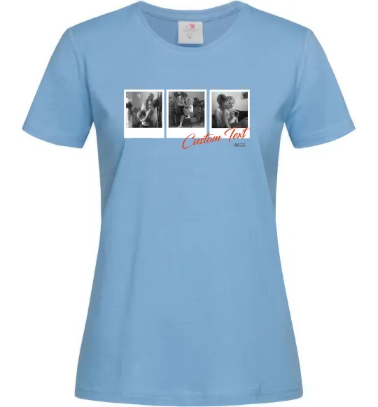 Женская футболка Фото в рамці полароїд Голубой фото