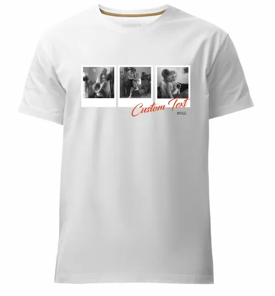 Чоловіча преміум футболка Фото в рамці полароїд Білий фото