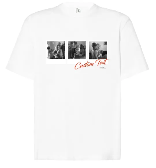 Футболка Оверсайз Фото в рамці полароїд Белый фото