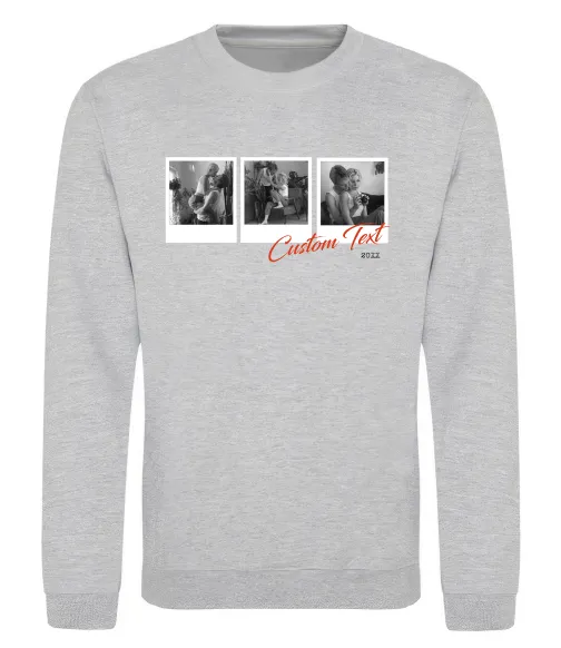 Світшот Фото в рамці полароїд Сірий меланж фото