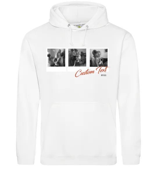 Жіноча толстовка (худі) Фото в рамці полароїд Білий фото