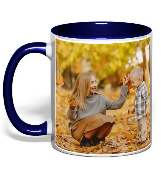 Чашка с цветной ручкой 5 фото Глубокий темно-синий фото