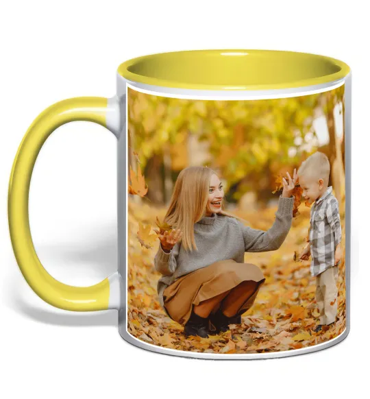 Чашка с цветной ручкой 5 фото Лимонный фото