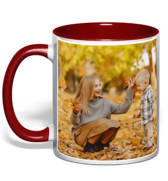 Чашка с цветной ручкой 5 фото Красный фото