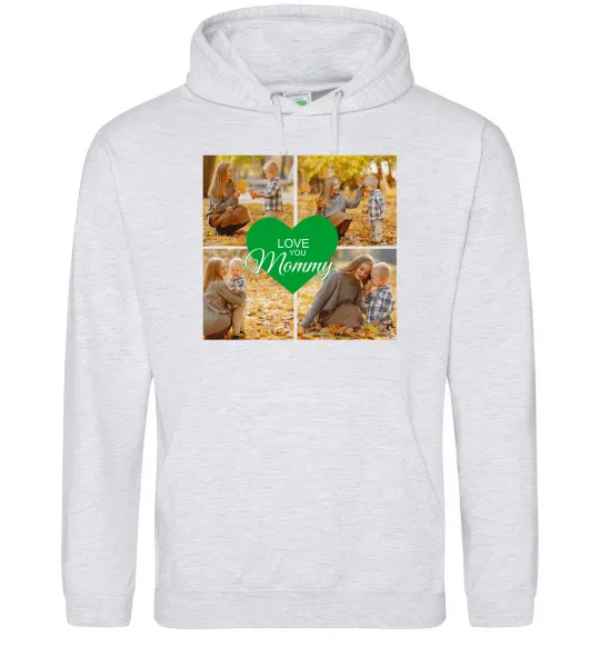 Чоловіча толстовка (худі) Love you 8 фото Сірий меланж фото