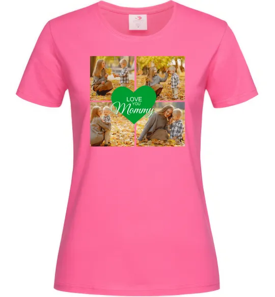 Жіноча футболка Love you 8 фото Яскраво-рожевий фото