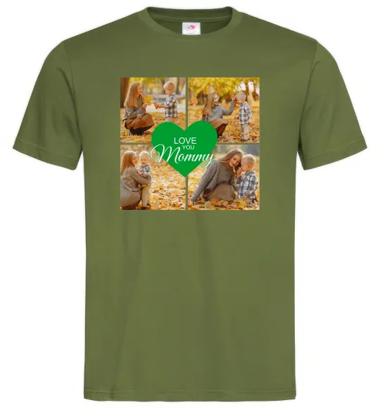 Чоловіча футболка Love you 8 фото Оливковий фото