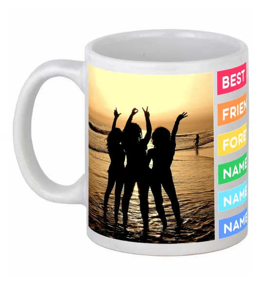 Чашка керамическая Best friends forever з іменами Белый фото