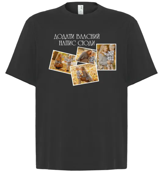Футболка Оверсайз 4 фото з написом Чорний фото
