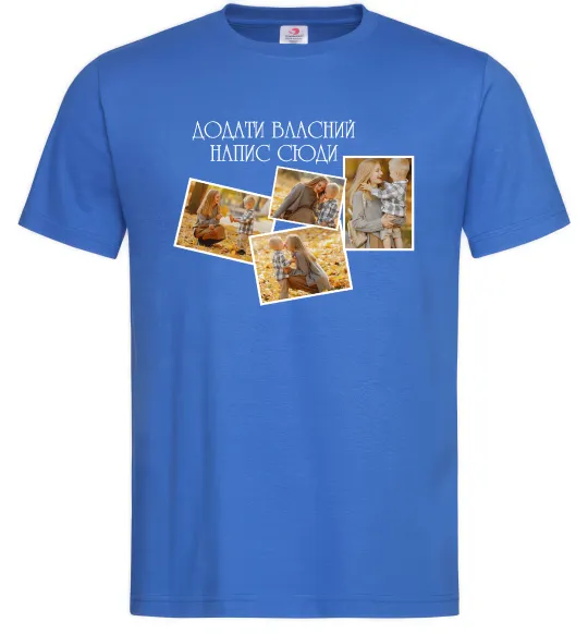 Чоловіча футболка 4 фото з написом Яскраво-синій фото