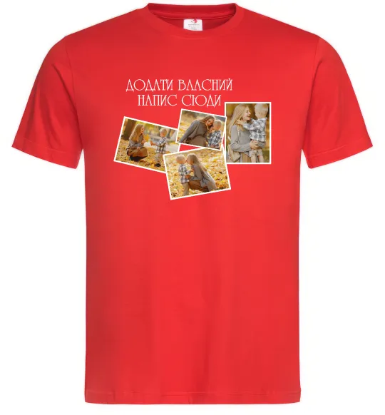 Чоловіча футболка 4 фото з написом Червоний фото