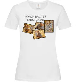Жіноча футболка 4 фото з написом Білий фото
