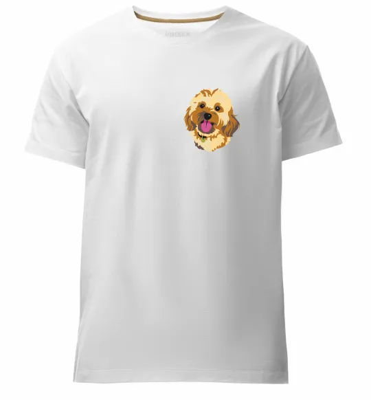 Чоловіча преміум футболка Вишивка тварин по фото Білий фото