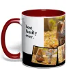 Чашка з кольоровою ручкою Best family ever Червоний фото