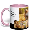 Чашка з кольоровою ручкою Best family ever Ніжно рожевий фото